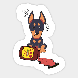 Funny Alsatian Spills a jar of BBQ Sauce Sticker